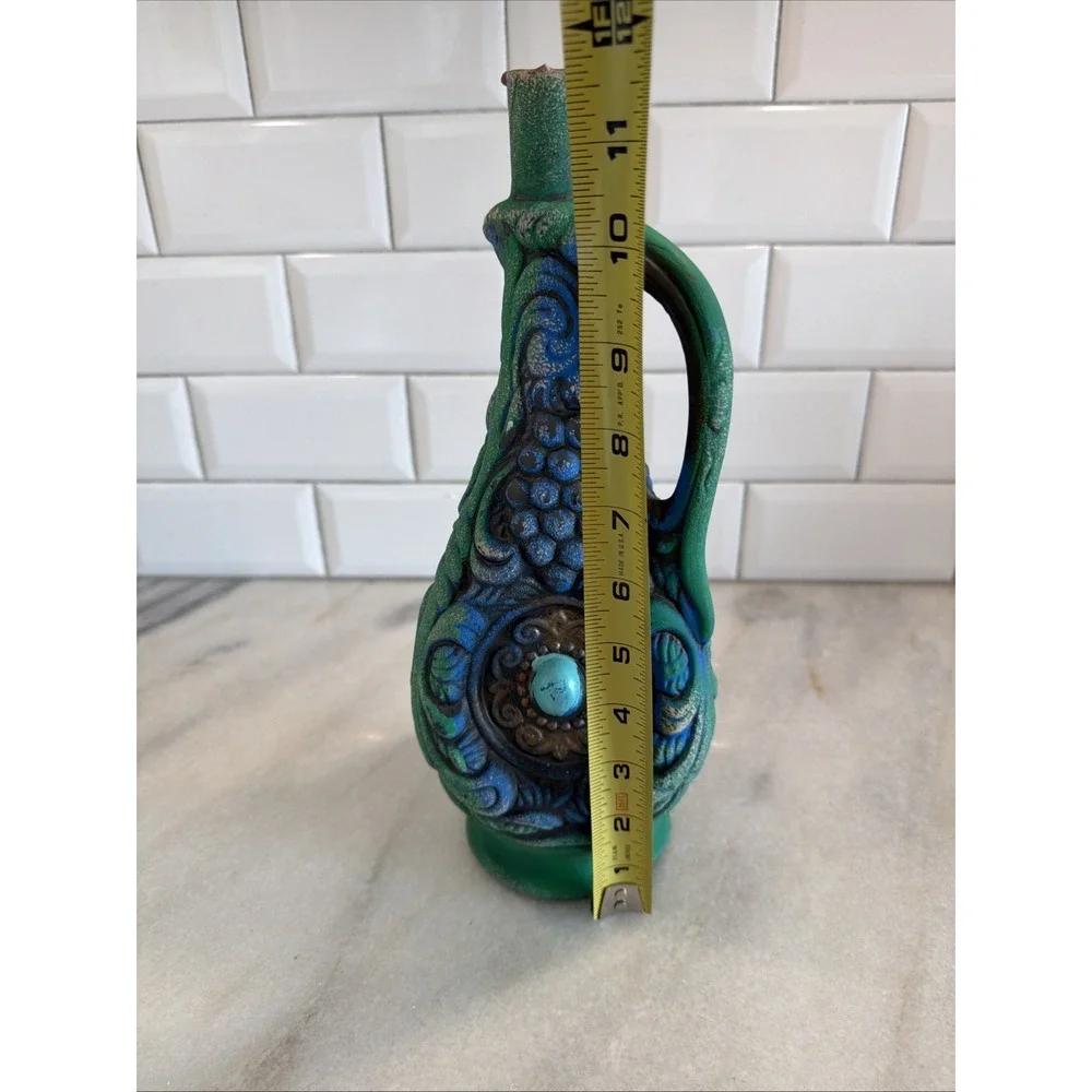 Vintage Heavy Ceramic/stone Like Turquoise/green Wine Decanter GWB002